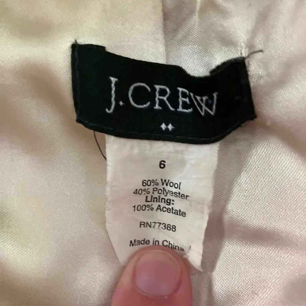 J. Crew Wool Blend Pique Felicia Peacoat Pink Sz 6 Four Button